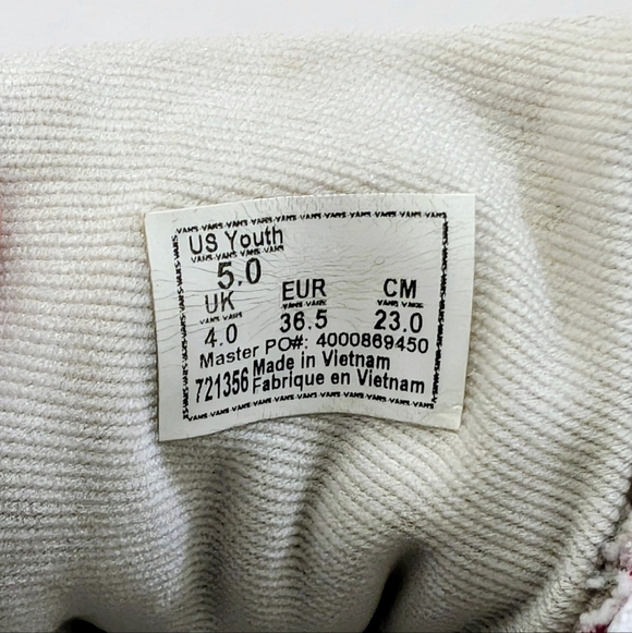 VANS "Off The Wall" Graphic Red and White Skateboard Sneakers For Kids - Picture 9 of 10